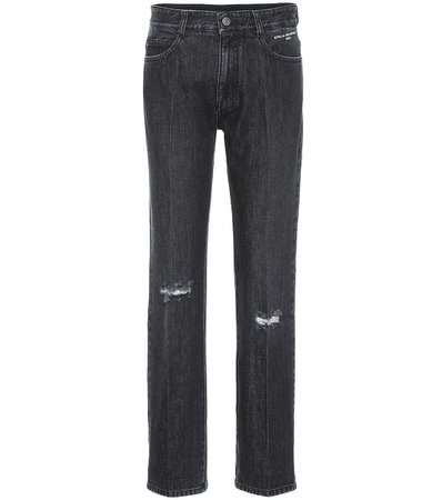 Stella McCartney - Distressed high-rise straight jeans | Mytheresa
