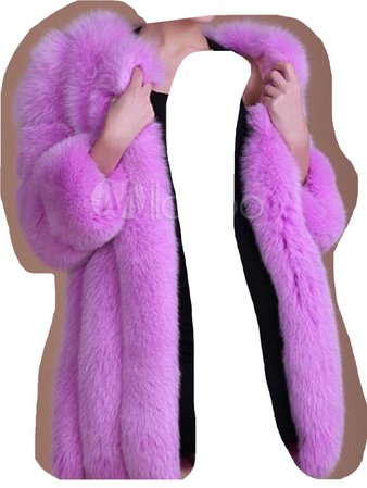 purple faux fur coat
