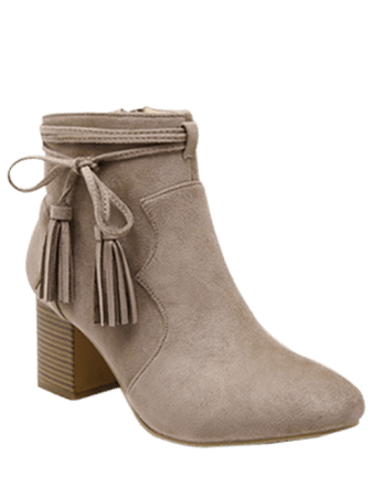 vince camuto tassel booties suede tan - Google Search