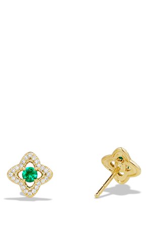 David Yurman Venetian Quatrefoil Earrings with Precious Stones and Diamonds in 18K Gold | Nordstrom