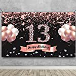 Amazon.com: 13th Birthday Decorations Backdrop Banner, Happy 13th Birthday Decoration for Girls, Rose Gold Birthday Photography Background, 13 Year Old Birthday Party Sign Poster Large Fabric 6.1ft x 3.6ft PHXEY : Home & Kitchen