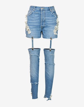MARILYN Garter Belt Shorts/Pants blue - CANDICE CUOCO