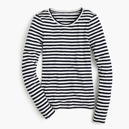 J.Crew: Slim Perfect Long-sleeve T-shirt In Stripes For Women