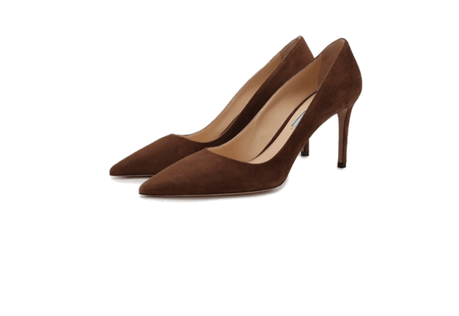 Туфли-лодочки коричневая замша