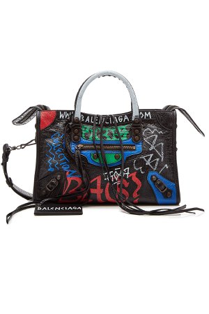 City Small Graffiti Leather Tote Gr. One Size