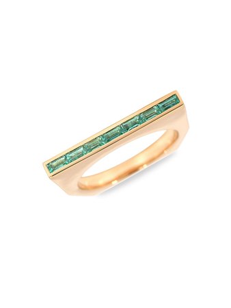 Emily P. Wheeler Baby Platform 18K Yellow Gold & Emerald Ring