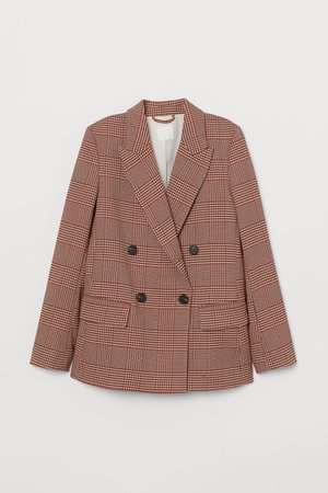 Jacket - Dark red/Beige checked - Ladies | H&M