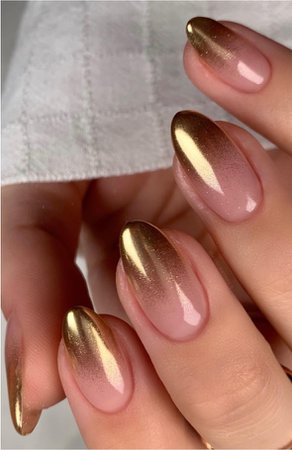 Gold French Style Nails