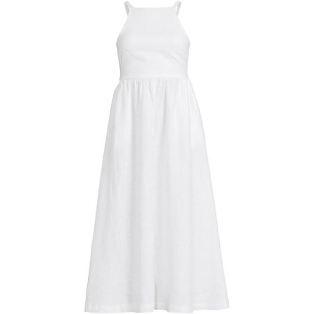 Women's Linen Sleeveless Halter High Neck Midi Dress : Target