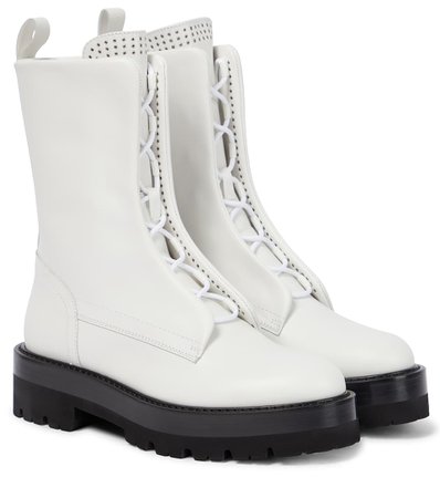 ALAÏA
Embellished white leather combat boots