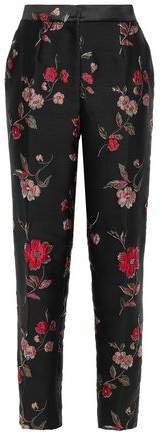 Floral-jacquard Tapered Pants