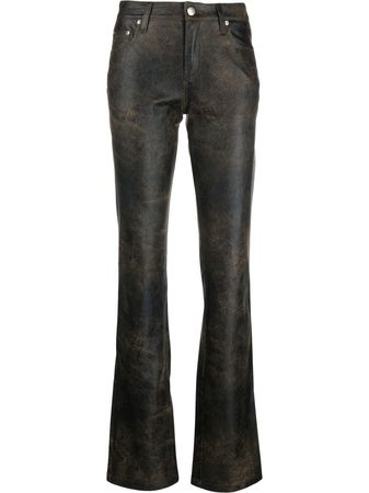 MISBHV leather-effect Flared Trousers - Farfetch