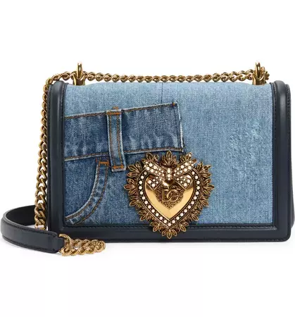 Dolce&Gabbana Devotion Logo Heart Patchwork Denim Crossbody Bag | Nordstrom