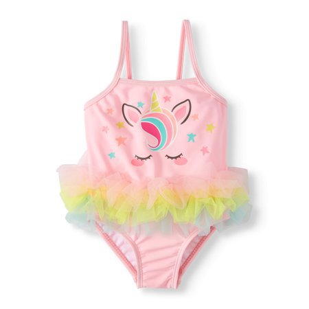 Wonder Nation - Baby Girls' Unicorn Tutu One Piece Swimsuit (Baby Girls) - Walmart.com
