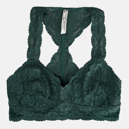 Free People Brassière - Free People Galloon Lace Racerback Pine