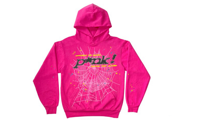 sp5der punk hoodie pink
