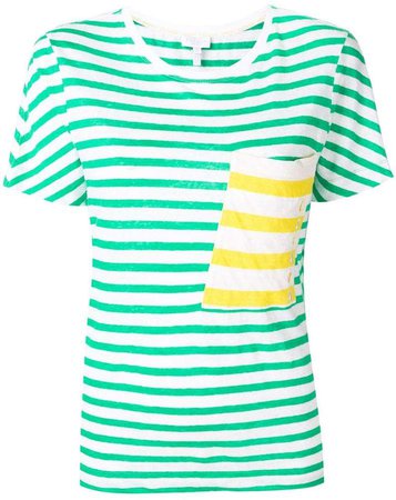 chest pocket striped T-shirt