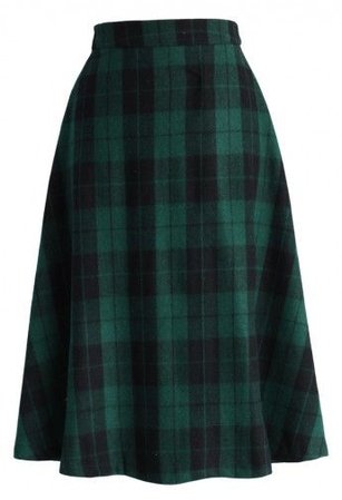 Chicwish Tartan Midi Skirt
