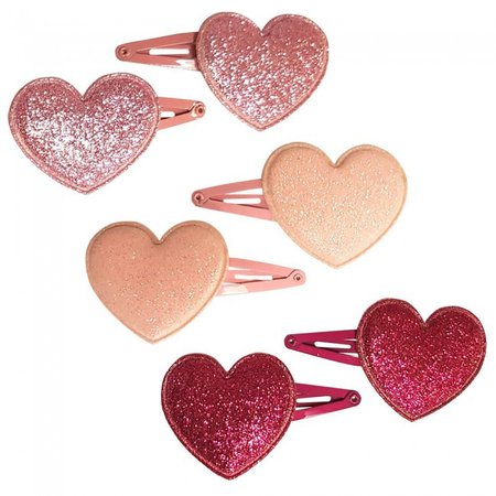 heart hair clips