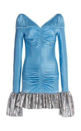 Sequin-Trimmed Jersey Mini Dress By Paco Rabanne | Moda Operandi