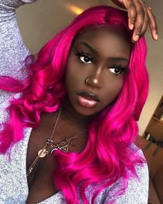 Dark Skin + Pink Hair
