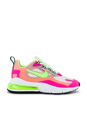 Nike Air Max 270 React Sneaker in Barely Rose, Stone Mauve, Bright Spruce, Pink Blast, Atomic Pink & Ghost Green | REVOLVE