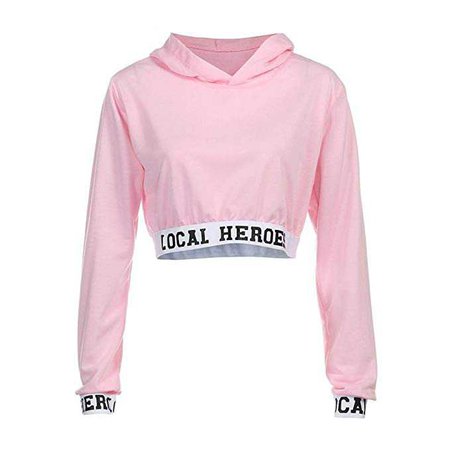 Amazon.com: Ankola Pullover Hoodie, Women Long Sleeve Letter Print Cropped Sweatshirt Sports Top: Clothing