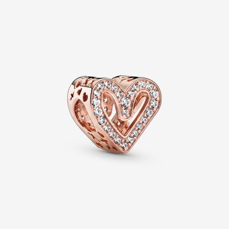 Sparkling Freehand Heart Charm | Pandora GB