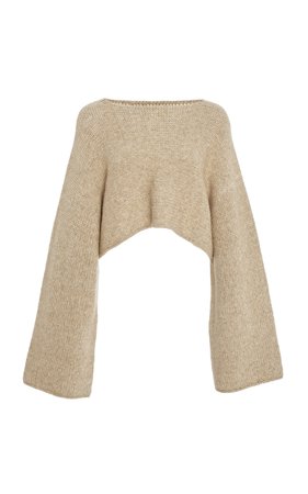 Cropped Asymmetric Knit Sweater by Sally LaPointe | Moda Operandi
