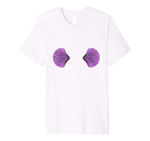 Amazon.com: Ariel Seashell Mermaid Bra T-shirt: Clothing
