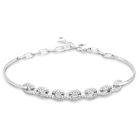 silver diamond chain bracelet