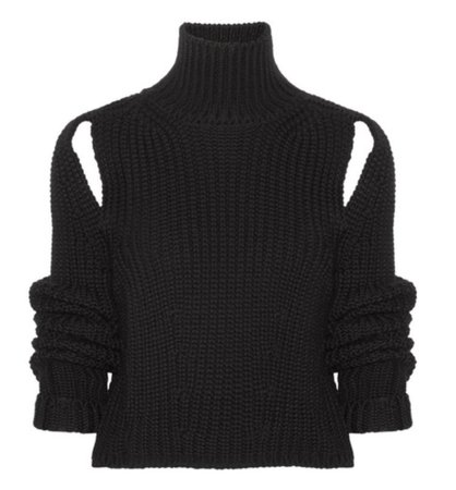 Black Cut Out Sleeve Knit Sweater | LBVX