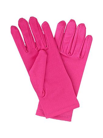 Fuchsia Short Satin Gloves - Pink Princess