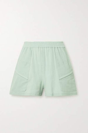 Paradised - Prim Crinkled Cotton-gauze Shorts - Mint