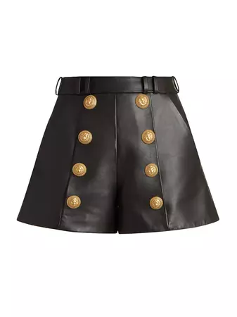 Shop Balmain Leather Buttoned Shorts | Saks Fifth Avenue