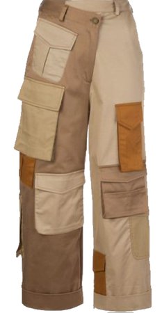 patchwork khaki cargo  pants