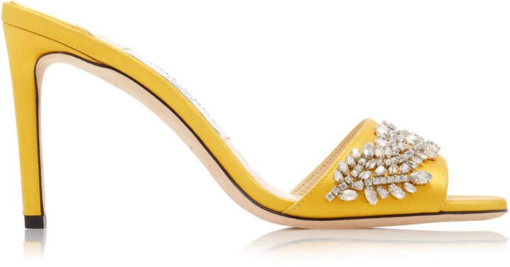 Stacey Crystal-Embellished Satin Sandals