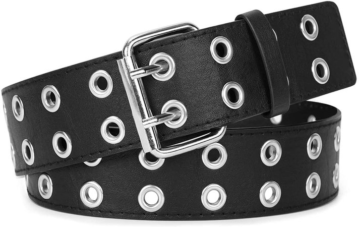 black grommet punk belt