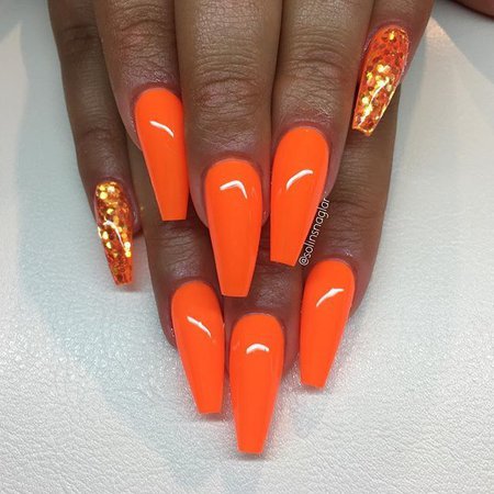 neon orange stiletto nails – Google-Suche