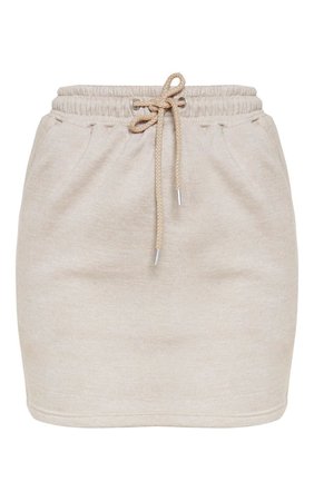 Stone Sweat Drawstring Waist Mini Skirt | PrettyLittleThing
