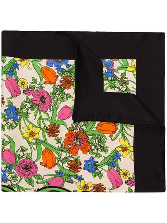 Gucci Pop Floral-Print Silk Scarf Ss20 | Farfetch.com