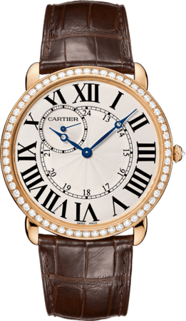 CRWR007001 - Ronde Louis Cartier watch - 42 mm, 18K pink gold, leather, diamonds - Cartier