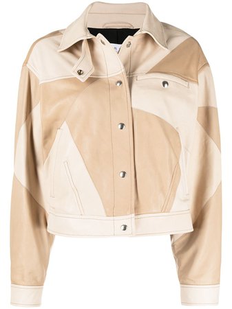 Shop IRO two-tone leather jacket with Express Delivery - FARFETCH