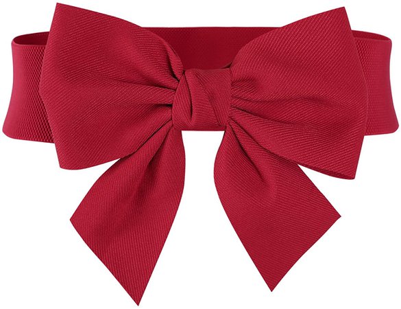 MUXXN Red Bow Belt for Womne Adjustable Hgih Stretch Cotton Belt (Red S) at Amazon Women’s Clothing store
