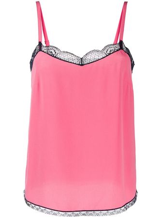 Zadig&Voltaire lace trimmed cami top £125 - Buy Online - Mobile Friendly, Fast Delivery