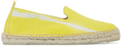 Tie-dyed Leather Espadrilles - Yellow