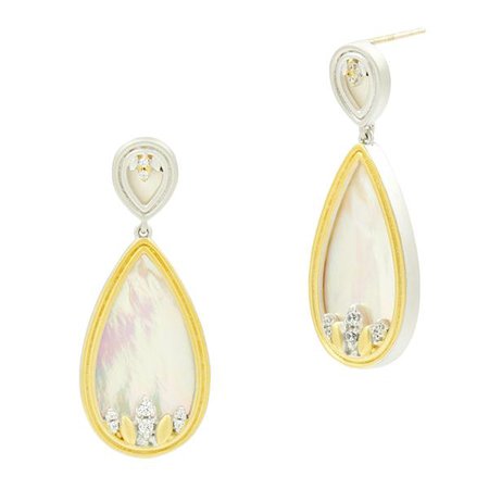 FREIDA ROTHMAN | Armor of Hope Mother of Pearl Teardrop Earrings | Latest Collection of Armor of Hope - Spring 2021