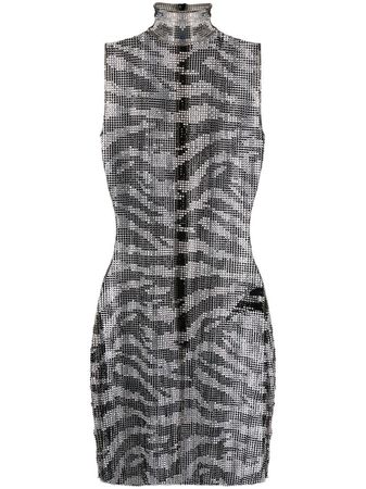 Alessandra Rich zebra-print crystal-embellished Mini Dress - Farfetch