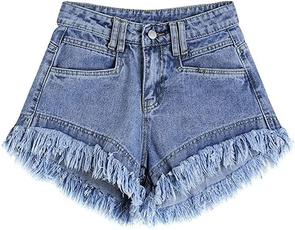 Women's Jeans Shorts Vintage Casual Elegant High Waist Spring Female Baggy A Line Wide Leg Short Pant Plus Size (Color : Blue, Size : 5XL Code) at Amazon Women’s Clothing store