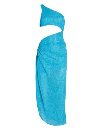Baobab Zadeh Cut-Out Lurex Maxi Dress in blue | INTERMIX®